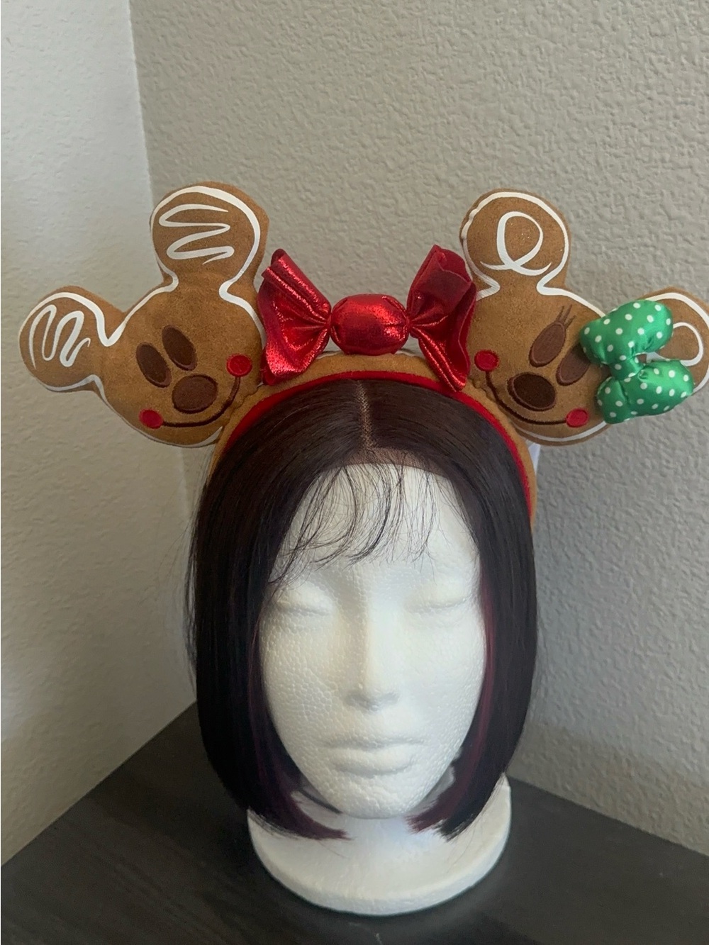 Disney Parks Rare Gingerbread Mickey/Minnie Hoilday Ears Headband.